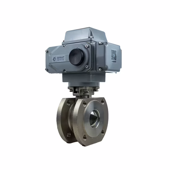 Angle Flow Direction Electric Actuated Control Valve