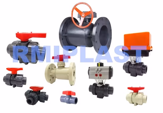 プラスチック PVC PVDF PP Pph CPVC UPVC 手動レバー堰ダイヤフラムバルブ バタフライバルブ/フランジ付き真のユニオンボールバルブ/空気圧電気チェックバルブ